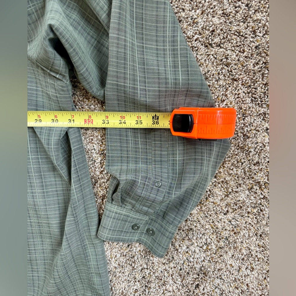 Perry Ellis Green Cross Pattern Button Down Shirt… - image 5